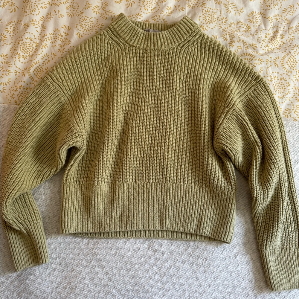 everlane texture cotton crew sage color size s